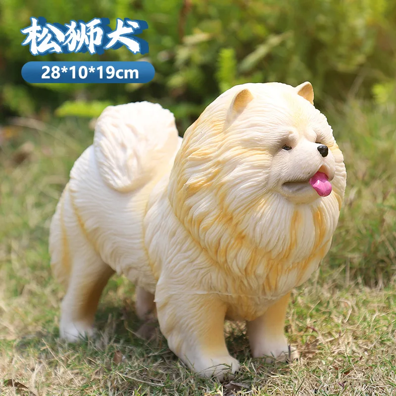 Soft Rubber Dog Figurine Realistic Simulation Dog Model Vinyl Filled Cotton Animal Figures Desk Ornament Home Garden Decor Gift