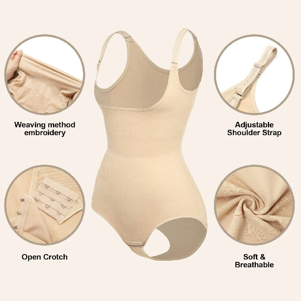 1PCS Lightweight Postpartum Shapewear Jumpsuit, Women Sleeveless Camisole Bodysuit, Tummy Control Butt Lifter Body Shaper