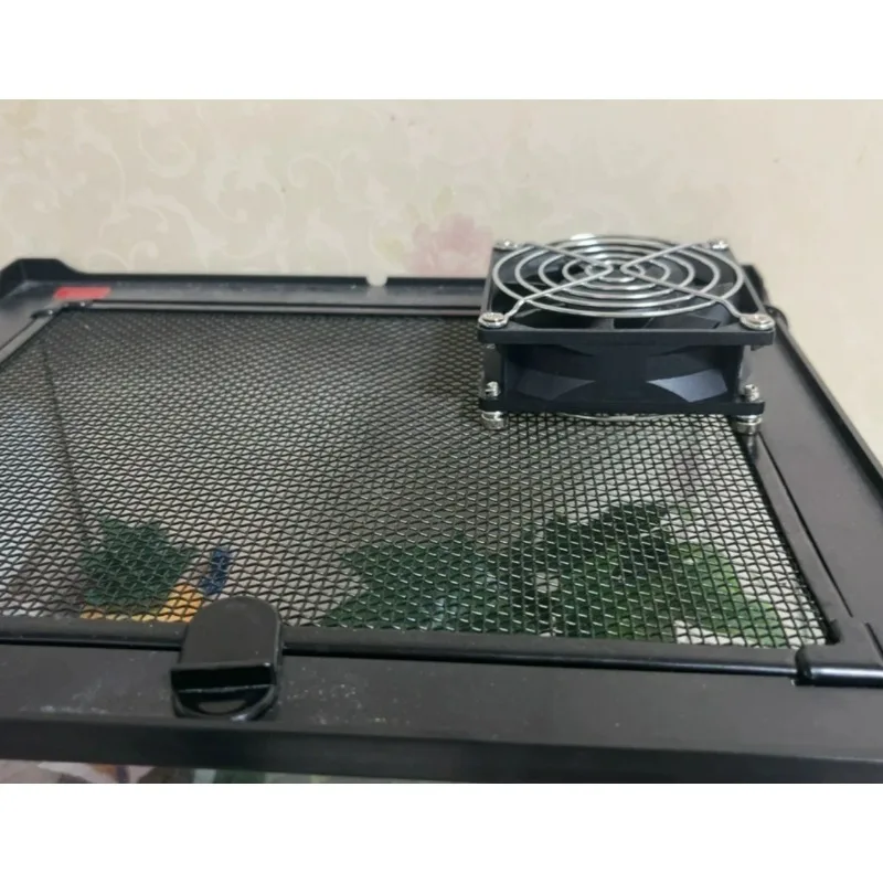 登山用ペット給餌ボックス換気扇カメレオンカメトカゲガードパレス湿度除去冷却換気装置