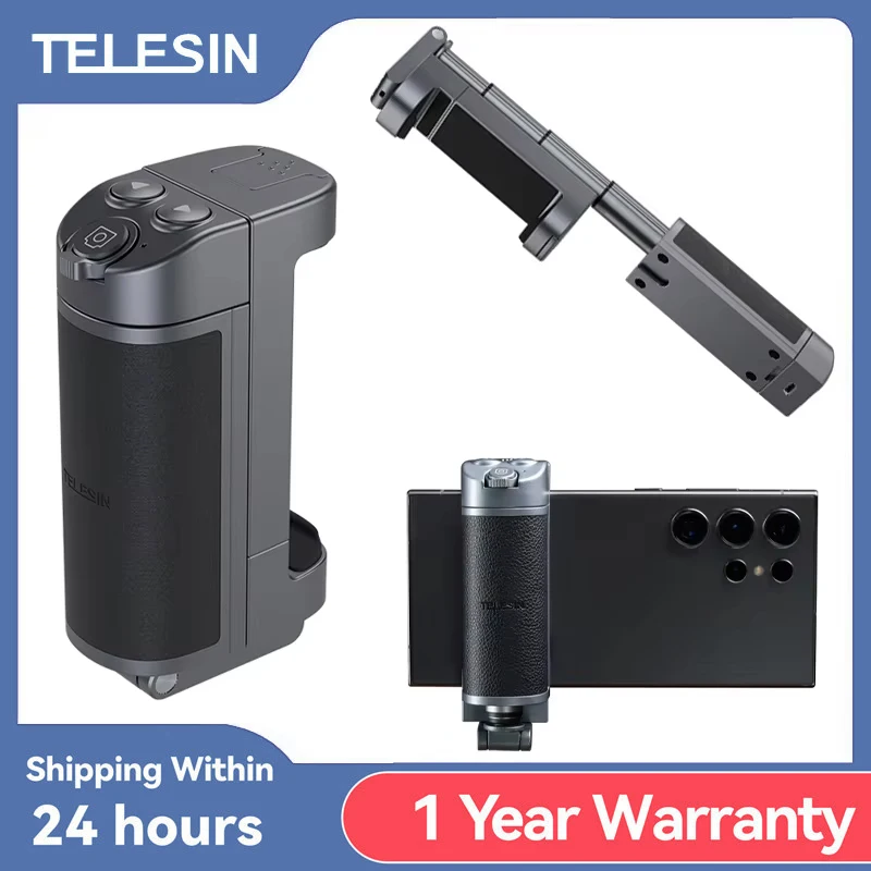 TELESIN Phone Camera Multi-function Selfie Handle Bluetooth Phone Stand Selfie stick  Remote Control Adapter Grip Handle Holder