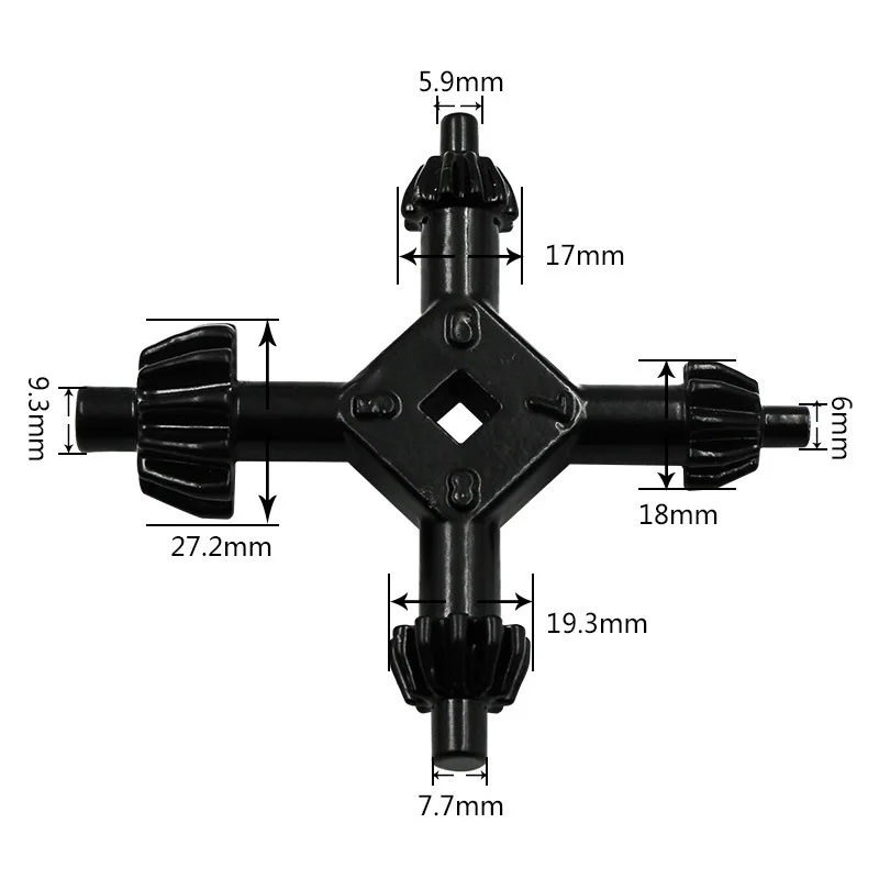 Hand drill key wrench four-in-one, drill chuck wrench, pistol drill four-head key key wrench
