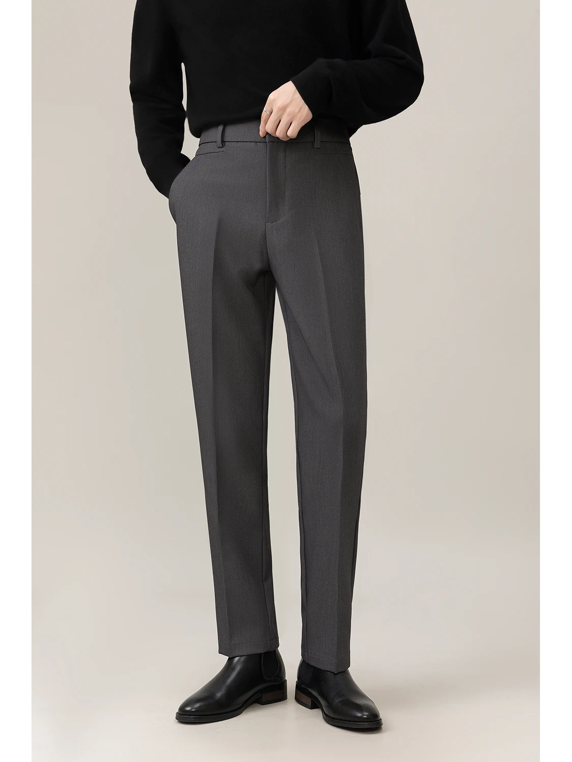 Business Casual Men's Slim Fit Straight Leg Nine-Tenths Pants Spring Autumn 2025 New Style Korean Version Long Trousers