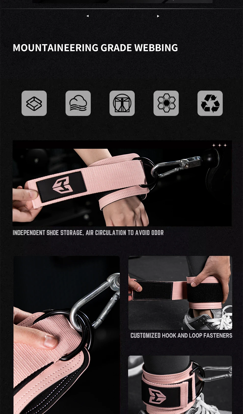 Handgelenkschlaufen für Widerstandsband, Workout, Fitness, Knöchelriemen, Fußstütze, Manschetten, Kabel, Maschinen, Fitnessstudio, Heimfitnessgeräte – Detail 6