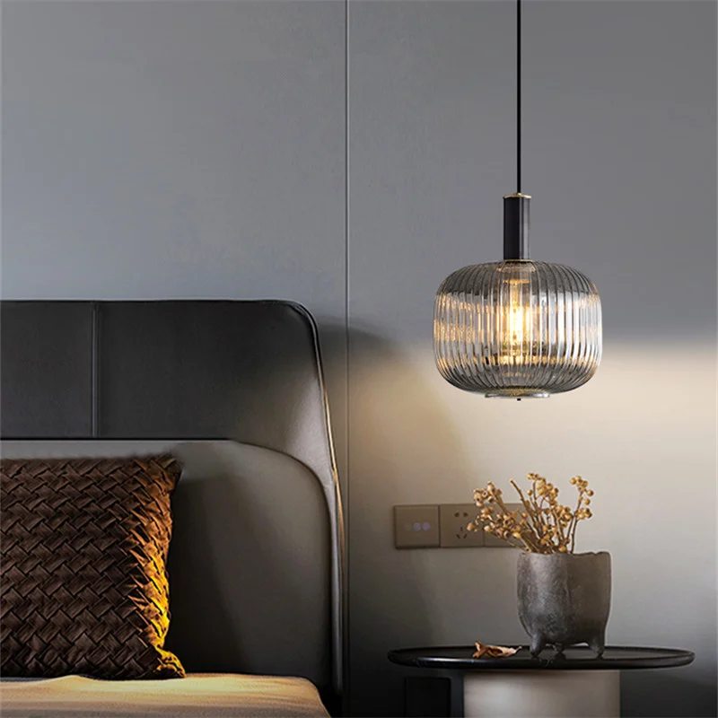 OUFULA Contemporary Brass Pendant Light Lamp Nordic Simply Creative Glass Crystal Chandelier LED For Home Bedroom Bar