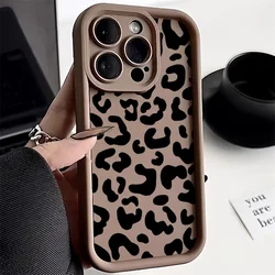 Leopard Print Phone Case For iPhone 11 Cases Iphone 16 17 Pro Max 13 14 15 12 7 8 Plus Air XS X SE 16promax Silicon Fundas Cover