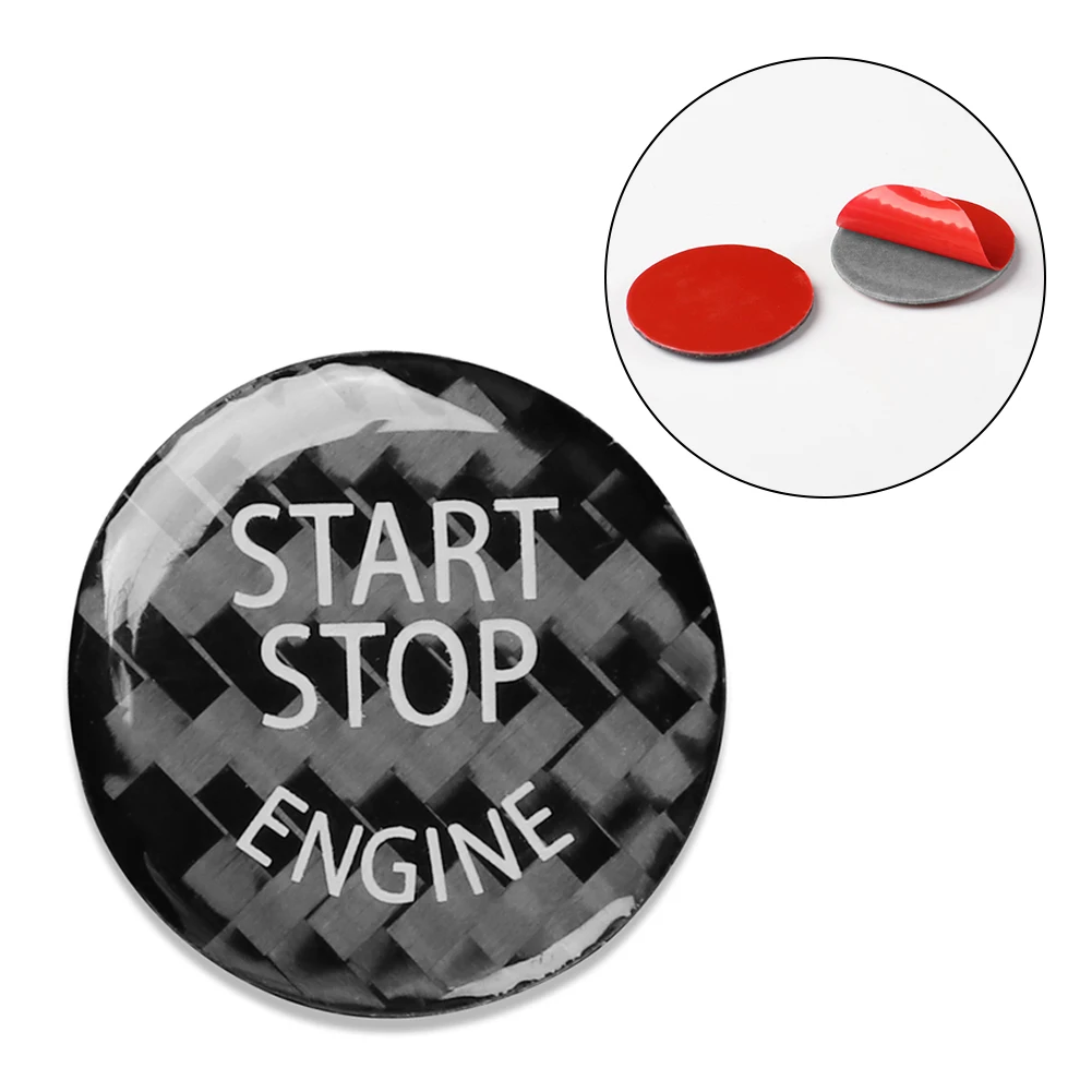 1pcs Carbon Fiber Car Cap Sticker Carbon Fiber Epoxy Coatin Keyless Start Stop Button For BMW X3/X4/X6 (F15/F16/F25/F26)