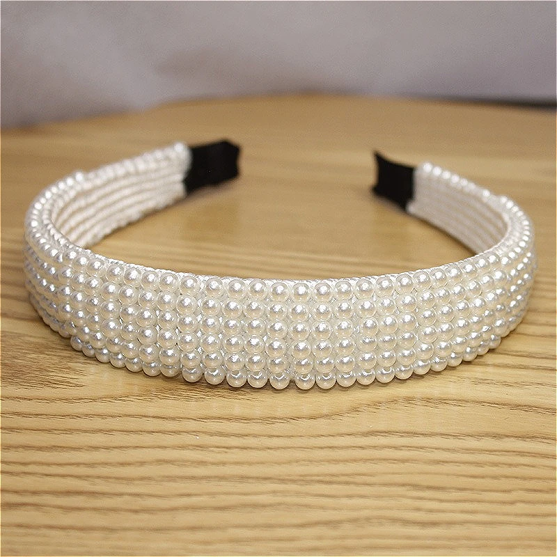 عصابة رأس لؤلؤية للنساء على الطراز الكوري، مشابك شعر أنيقة متعددة الاستخدامات للاستخدام اليومي