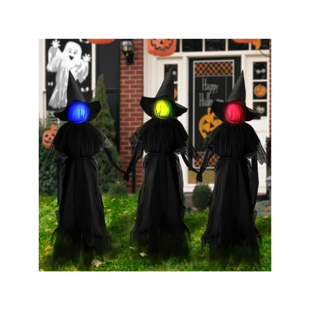 

Halloween Decorations Outdoor, 3 Witches Holding Hands, Light Up Holding Hands Screaming Witches