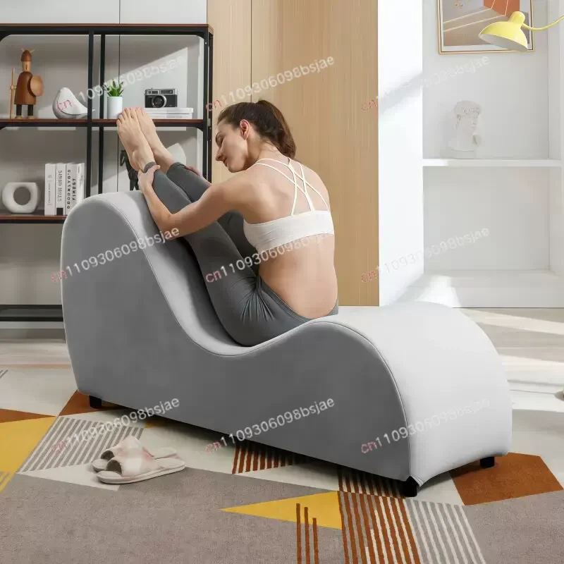 Lazy sofa reclining and sleeping single sofa chair bedroom bedside stool fun sofa chair S-shaped yoga practice stool