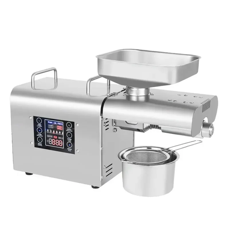 Small household oil press Peanut rapeseed sesame automatic oil   220v stainless steel edible oil