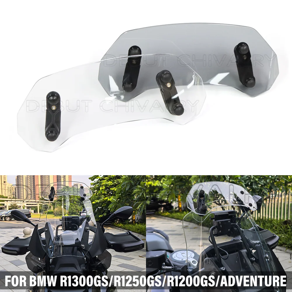 

Motorcycle Extension Adjustable Windshield Clip On Spoiler Air Deflector FOR BMW R1300GS Adventure R1250GSAdventure R1200 GS ADV