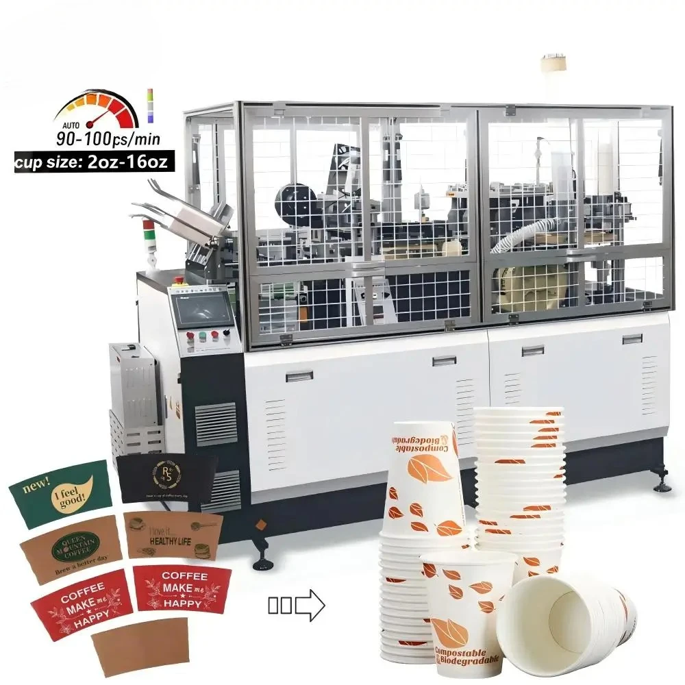 

YG Customized Hot Selling Fully Automatic 4KW Disposable Paper Coffee Cup Maker Low Cost Pump Motor Hot Selling 4KW Paper Foldin