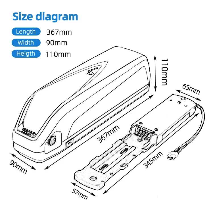 Uk Us Eu Warehouse Hailong Down Tube Ebike Batteries 48V 52 Volt 13Ah 20Ah 1000W Electric Battery With Charger For E-bike