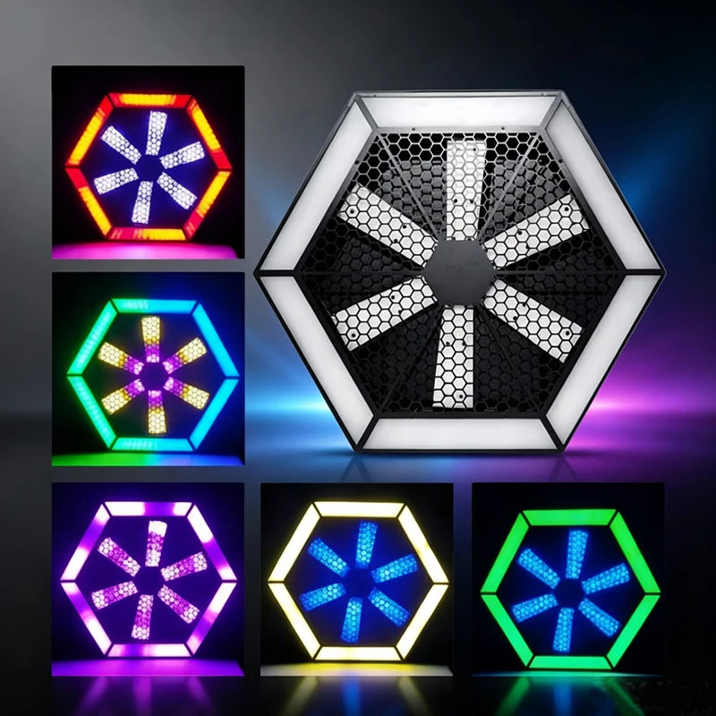 Vintage 150W LED Pixel Hexagonal Strobe Light DMX Bar Clear Night Club Stage Atmosphere Lights Blinder Flat Ceiling Pendant Lamp
