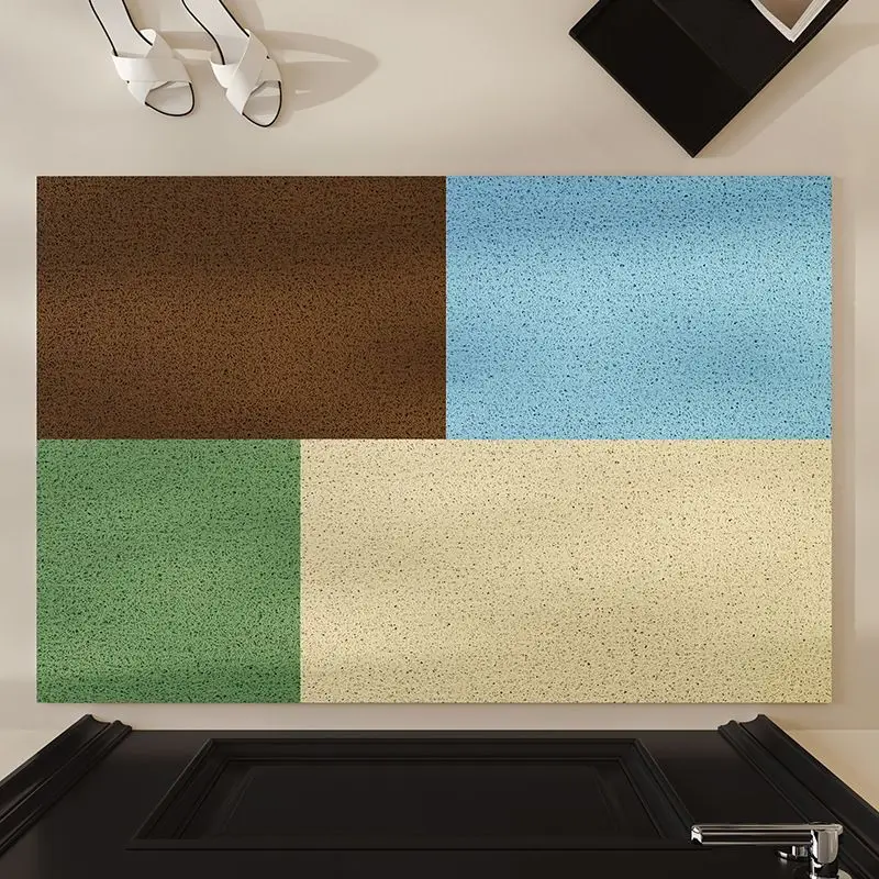 Retro door silk ring floor mat, home non-slip carpet, door entry mat can be cut, dirt-resistant leave-in foot cushion