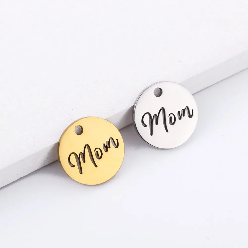 Hollow Mother's Day Gift Necklace Bracelet Accessories Stainless Steel Mom Letter Charms Unique Pendants Mother