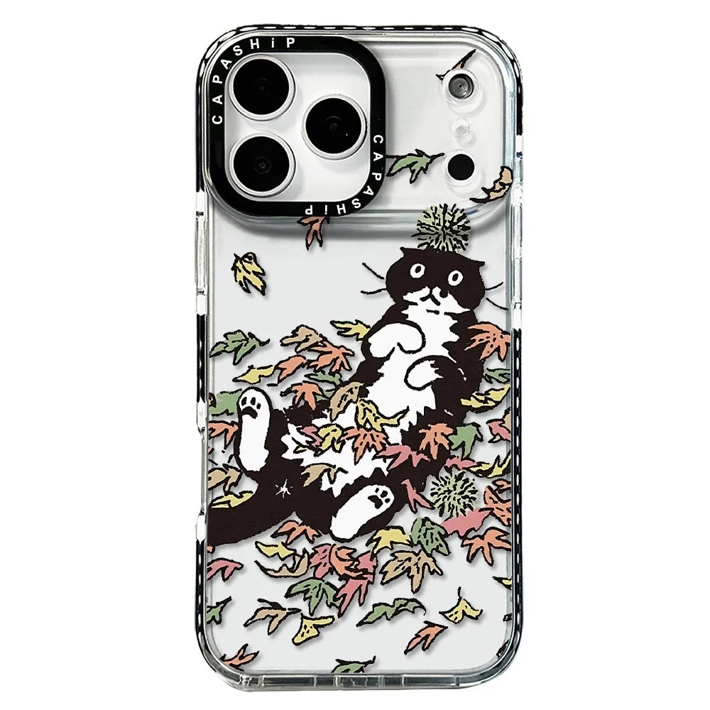 luxury brand cute Tuxedo Cat‌ graffiti Clear Soft Case protection For iPhone 15 16 17 Pro Max 11 12 13 14 XR 8 7 Plus X SE Cover view 5