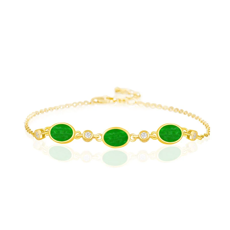 

High End Natural Burmese A-grade Jadeite Flower Blue Bracelet S925 Silver Ice Jade Women's Fashionable Jewelry Drop Shipping