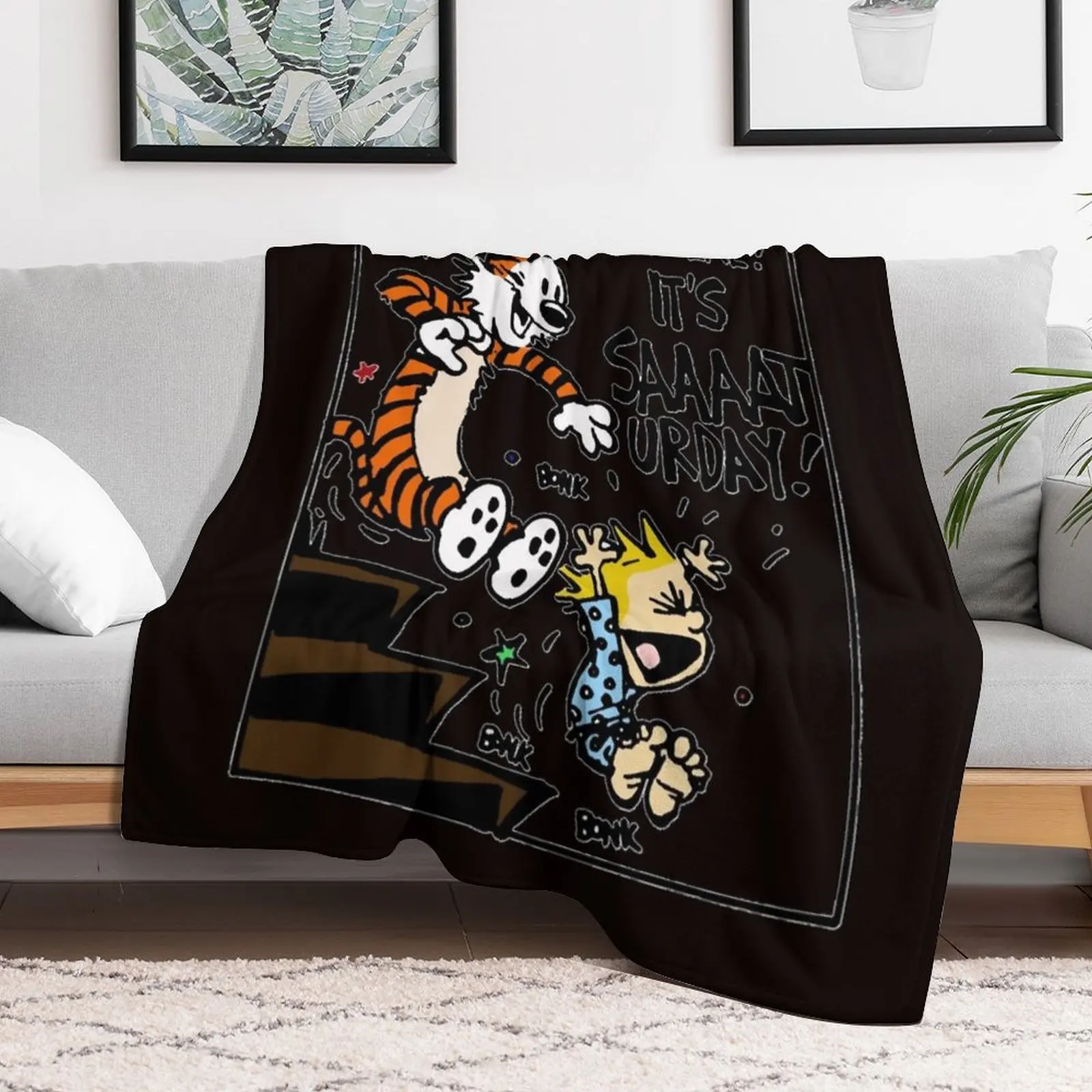 Calvin and tiger Throw Blanket Shaggy Flannel Fabric Blankets For Baby Blankets