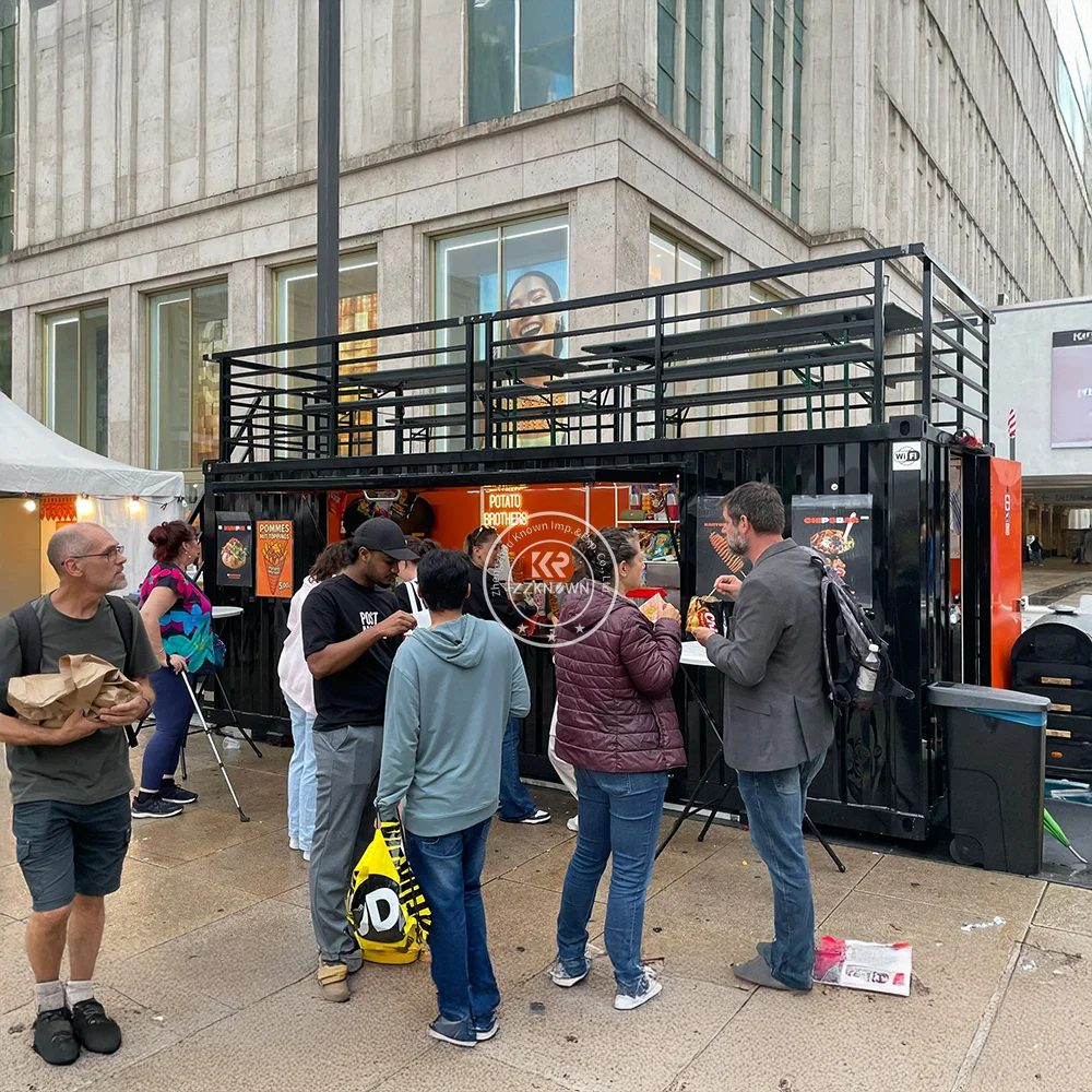 High Quality Mobile Container Bar Container Restaurant Outdoor Fried Snack Container Kiosk Fast Food Restaurant For Catering