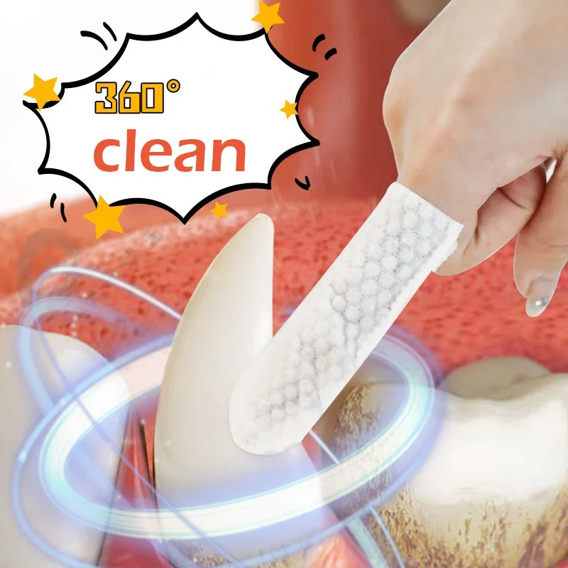 Pet Cleaning Products Disposable Finger Toothbrush Pet Teeth Cleaning Finger Covers Wet Wipes  Dog and Cat Oral Cleaning