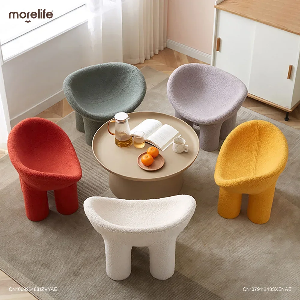 Nordic Plastics Stools Creative Single Sofa Chairs Living Room Chair Instagram Style Casual Elephant Leg Chair Stool Furniture