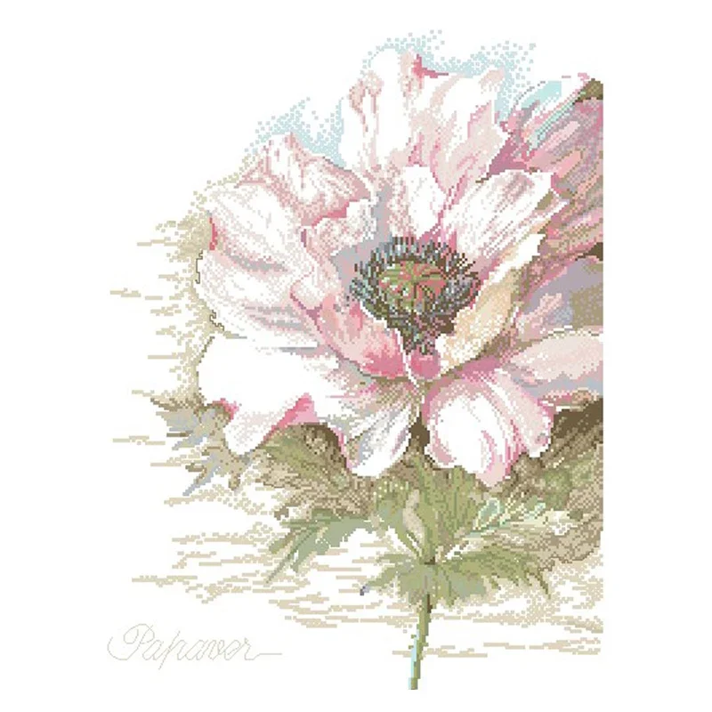 Amishop Gold Collection Counted Cross Stitch Kit Anemone Silver Lotus Flower Flowers Lan33785