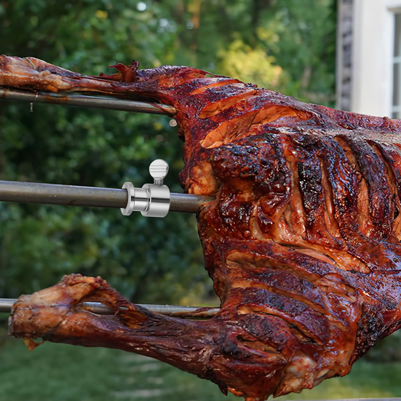 

1pc Stainless Steel Bbq Counterweight Rotisserie Spit Rod Bushing Heavy Duty Weight Balance Grill Accessories Rotisserie