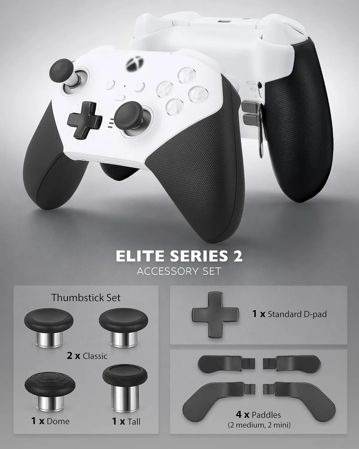 Complete Replacement Set for Xbox Elite Controller: Joysticks, Paddles & D-Pads