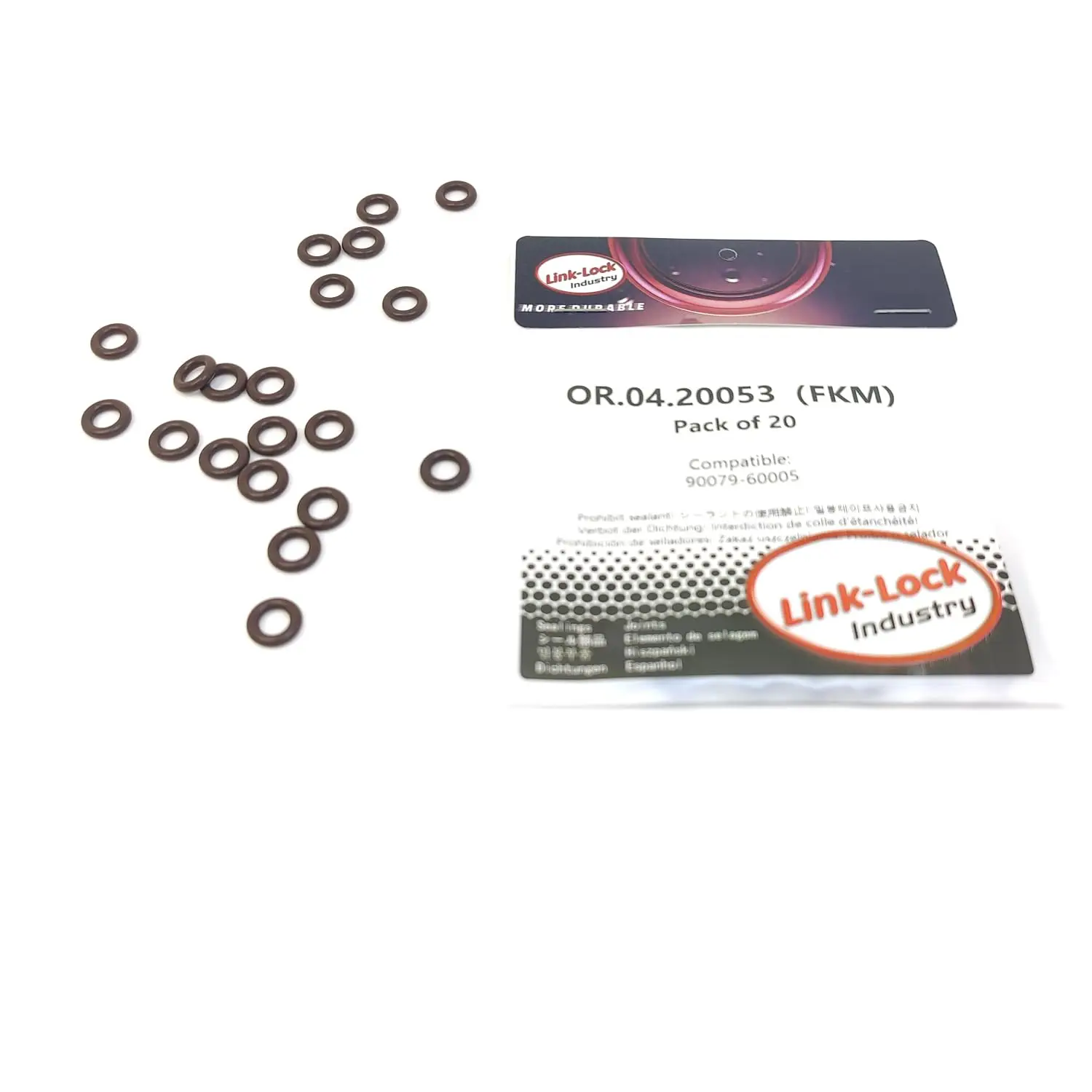 

LINK-LOCK 20PCS OR.04.20053 FKM Viton Sealing O-Ring Kit of Power Adjust 90079-60005 for TOYOTA
