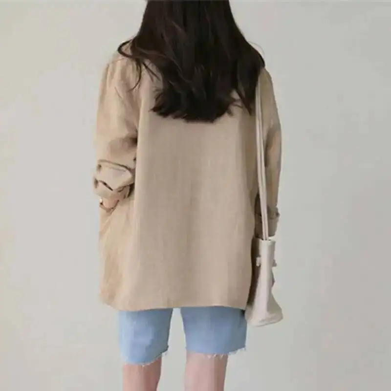 HKSH Frühling Herbst Neue Frauen Blazer drehen-unten Kragen Taschen Einfarbig Elegante Vintage Casual Jacke Britischen Stil Mäntel h2717