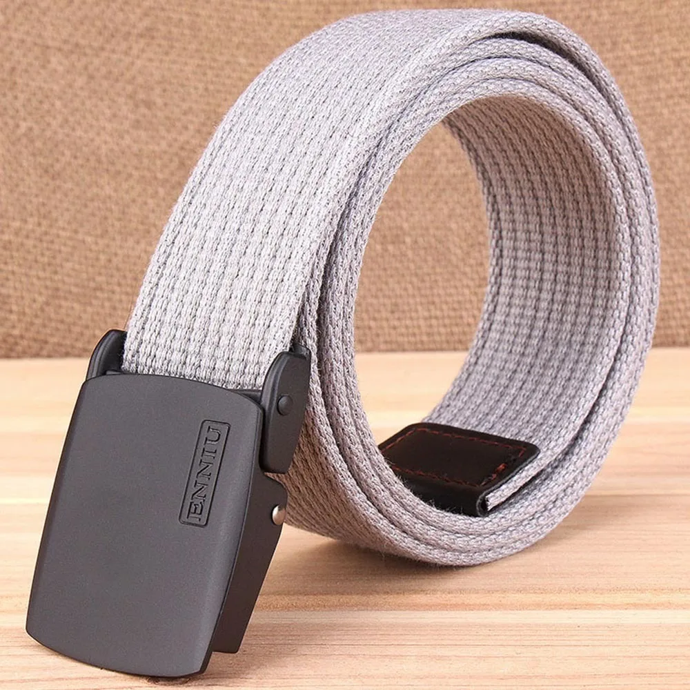 

Vintage Automatic Buckle Business Belt Nylon Canvas Waistband Trendy Brand Casual Waist Strap Men