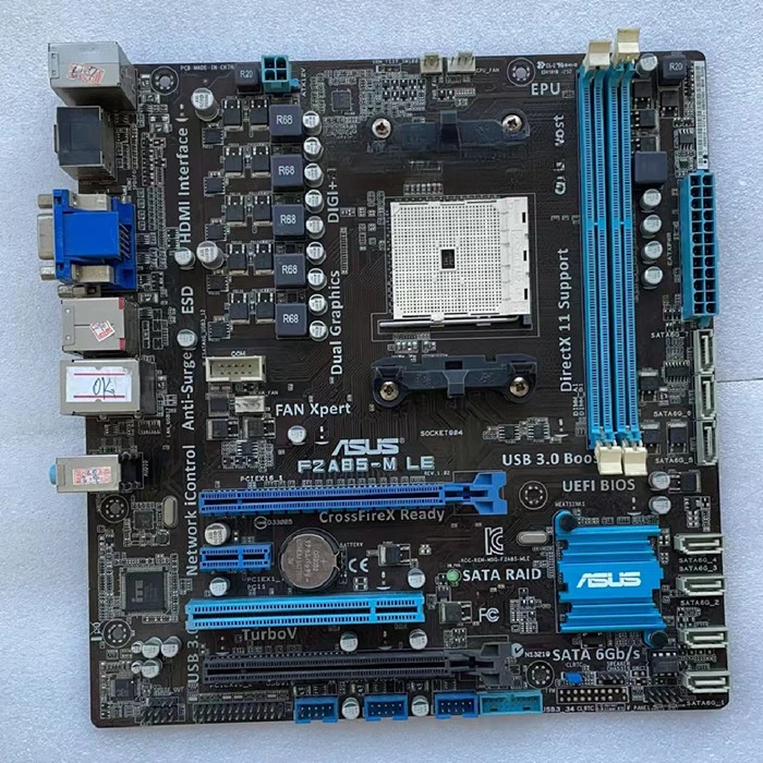 For ASUS F2A85-M LE Computer FM2 Main Board HDMI Fiber, All Solid State LPT Small Board DDR3