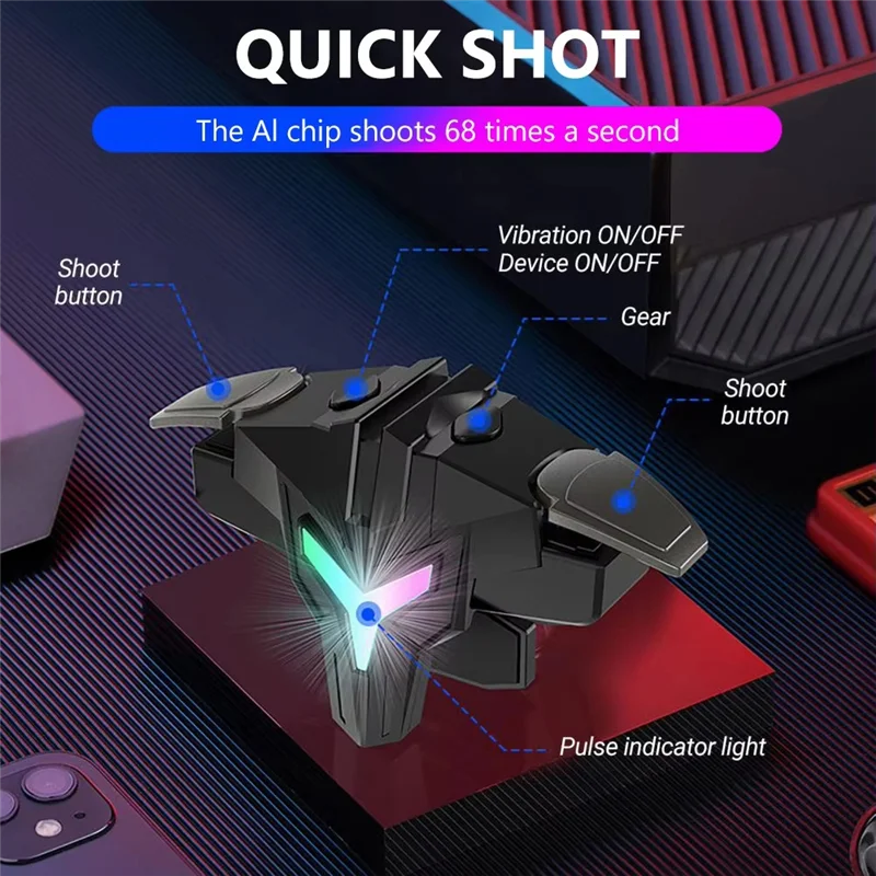 【عناصر ساخنة】 عصا تحكم RGB A1 4 أصابع لألعاب الهاتف المحمول ومشغلات احترافية للهواتف المحمولة