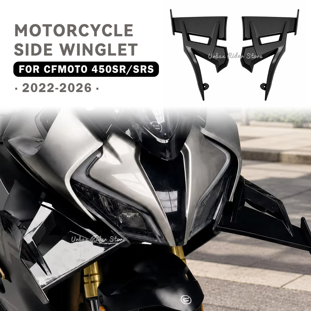 450SR S 2022-2026 Motorcycle Side Winglet Front Spoiler Wing Fairing Fixed Lower Lip Wing Aerodynamic for CFMT CFMOTO 450SR