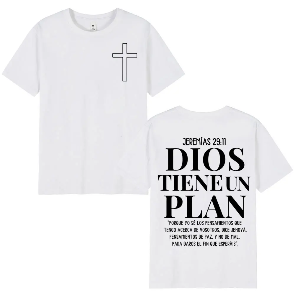 God Has A Plan Christian Bible Verse T-shirts Men Women Casual Fashion Oversized T-shirt Summer 100%cotton Short Sleeve T Shirt
