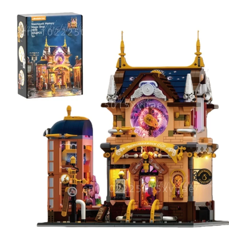 New Lumibricks Steampunk Building Blocks Memory Magic Shop Studio Street View Assembly Model Toy Large Collection Christmas Gift