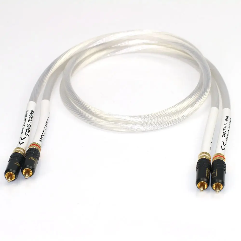 Nederlandse Sterling Zilveren Meeaocc 7Nocc Audio Cd Speler Audiokabel Hifi Dubbele Rca Audio Versterker Signaalkabel WBT-0144 S