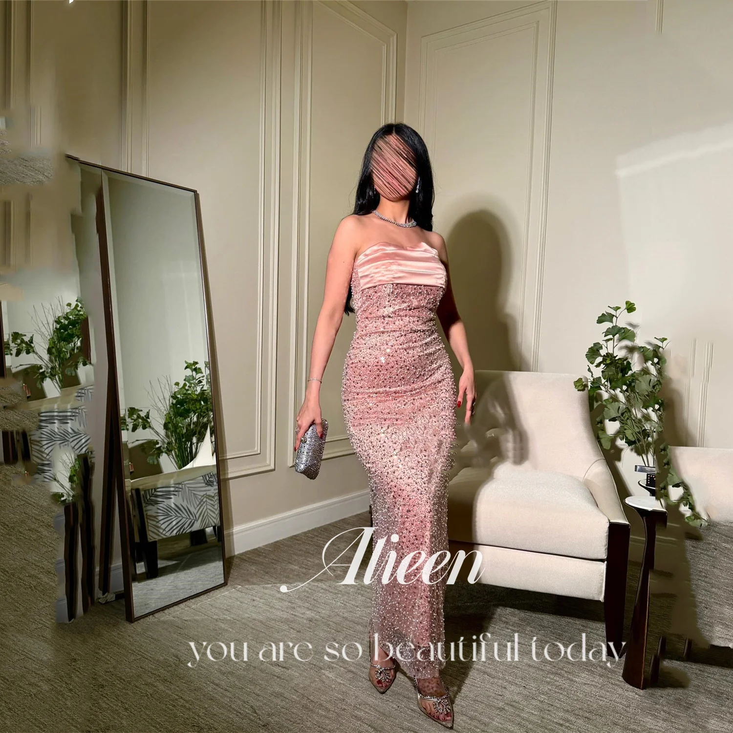 

Aileen Customized Elegant Party Dresses 2025 Bead Embroidery Luxurious Women's Evening Dresses for Special Occasions فساتين سهرة