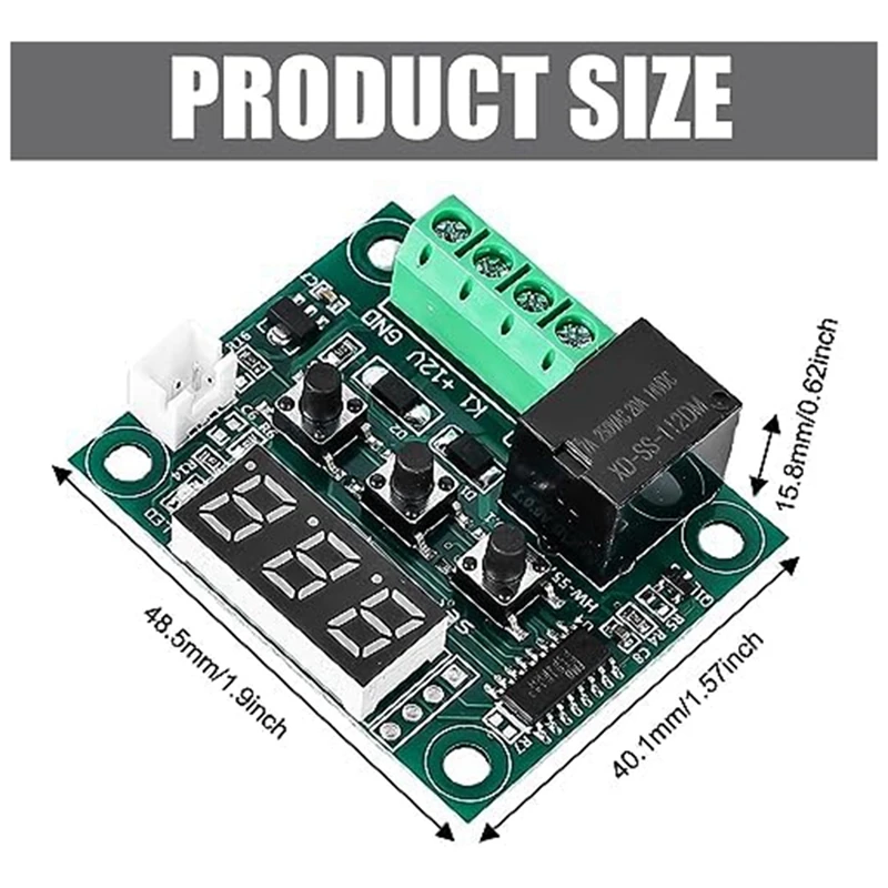 AIAI W1209 DC 12 V LED Digital Thermostat Temperature Controller,-50-110°C Temp Control Switch Module Board With Sensor Probe