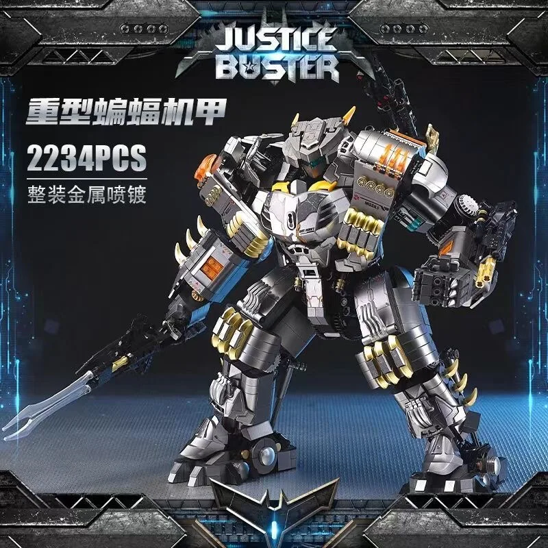 NEW MOC Heavy Batmech Building Blocks Super Heroes Justice Buster Robot Mecha Model Bricks Toys For Children Boys Gifts 19008
