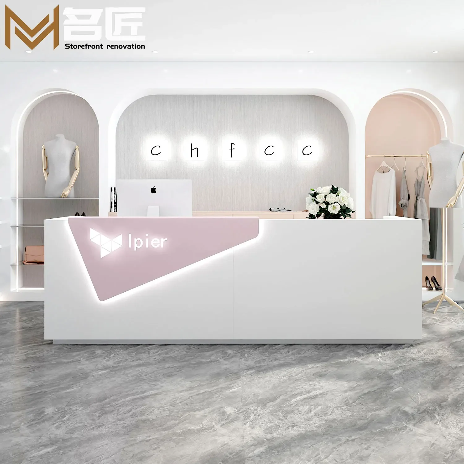 

Simple Modern Shoe Bag Clothing Store Cashier Desk Beauty Salon Reception Desk Pet Hospital Clinic Store Bar Counter