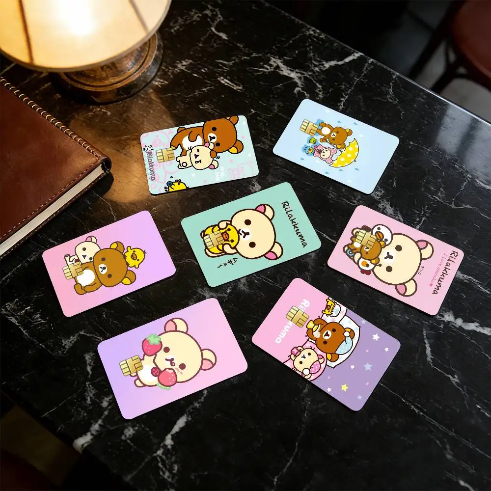 

Funny R-Rilakkuma-bear Credit Card HD Stickers Small Chip Waterproof Sticker Game Card Decal