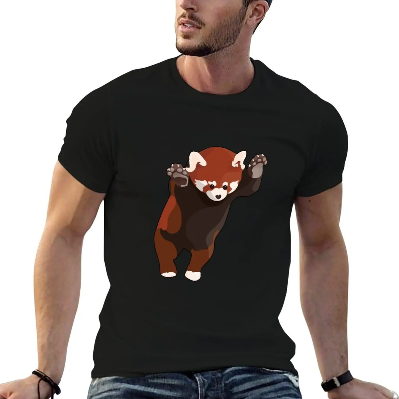 

Red Panda Excited T-Shirt cotton t shirts high quality graphic t shirts for man t shirts for man graphic funny T-shirt