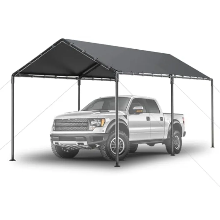 Outdoor Carport 10x20ft Heavy Duty Car Tent, Portable Garage Canopy Storage Shed, All-Season Tarp Tent for Car, Party