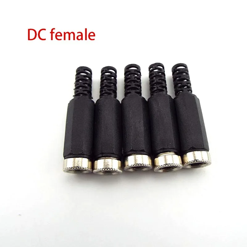 Adaptor soket Jack wanita DC, colokan catu daya wanita, konektor listrik 5.5mm x 2.1mm, adaptor soket Jack wanita untuk adaptor pengisian kawat