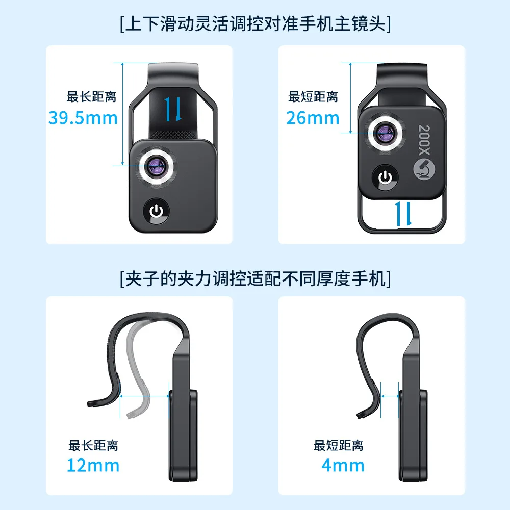 กล้องจุลทรรศน์พกพา APEXEL ความละเอียดสูง 200 เท่า ของเล่นเสริมการศึกษาสำหรับเด็ก ทดลองวิทยาศาสตร์ชีวภาพ พร้อมเลนส์ CPL สำหรับโทรศัพท์มือถือ