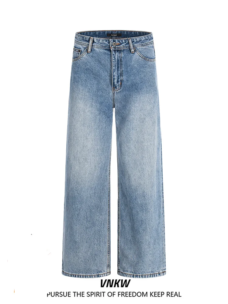 

American Retro Washed Straight Leg Jeans Loose Wide Leg Casual Long Trousers for Men And Women Daily Wear Comfortable Fit