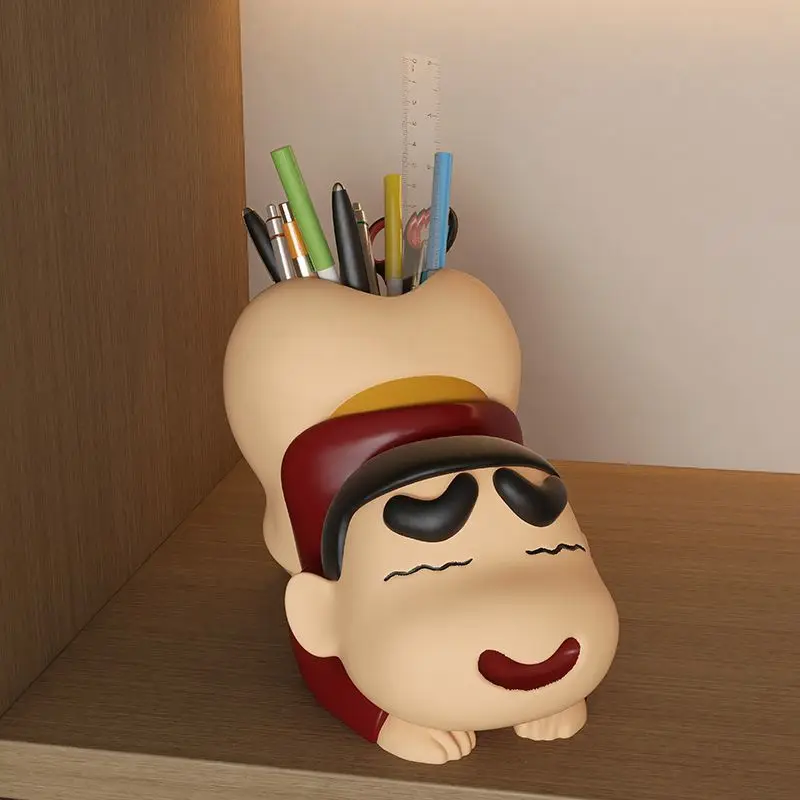 الكرتون تلوين شين تشان حامل قلم مضحك بعقب منظم مكتب هدية أفضل صديق الاطفال عيد ميلاد مكتب ديكور مضحك حامل قلم هدية #2