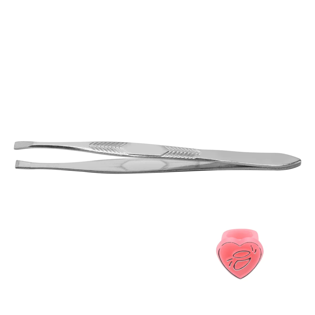 Silver Tone Stainless Steel 3.5" Length Tweezer for Eyebrow